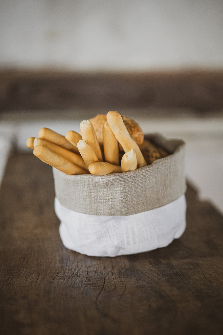 Heavy Linen Kitchen Storage Basket Epic Linen