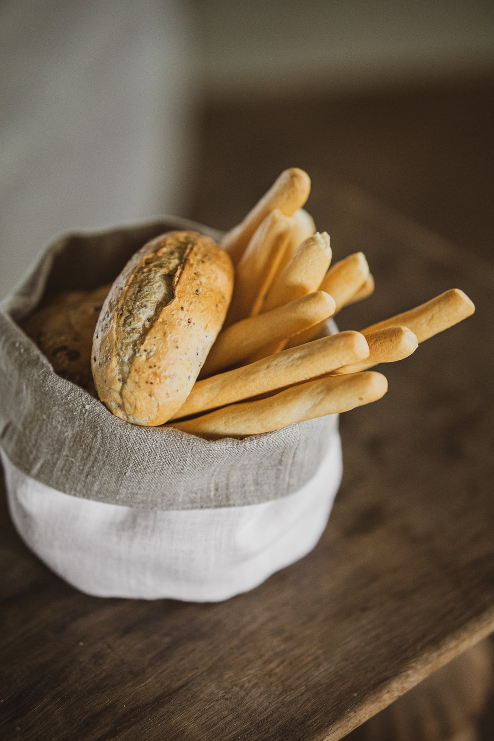 Heavy Linen Kitchen Storage Basket Epic Linen