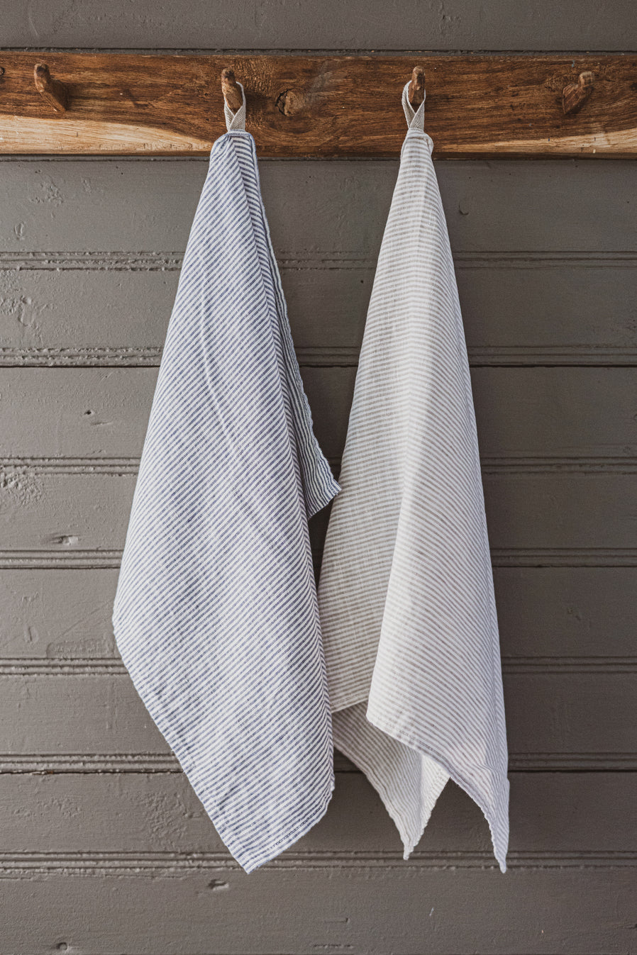 Stonewashed Linen Kitchen Tea Towels Set of 2 Pattern