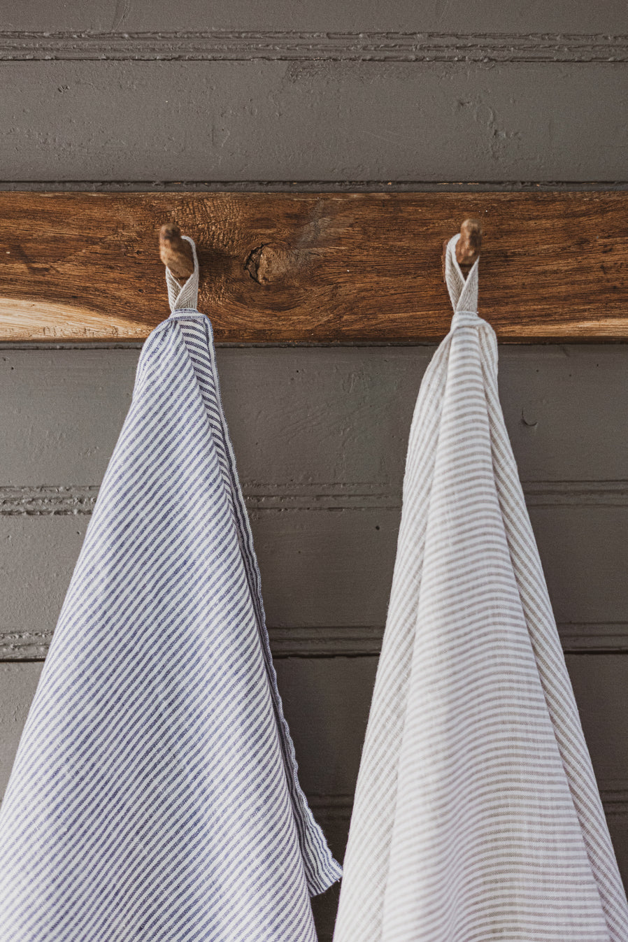 Stonewashed Linen Kitchen Tea Towels Set of 2 Pattern