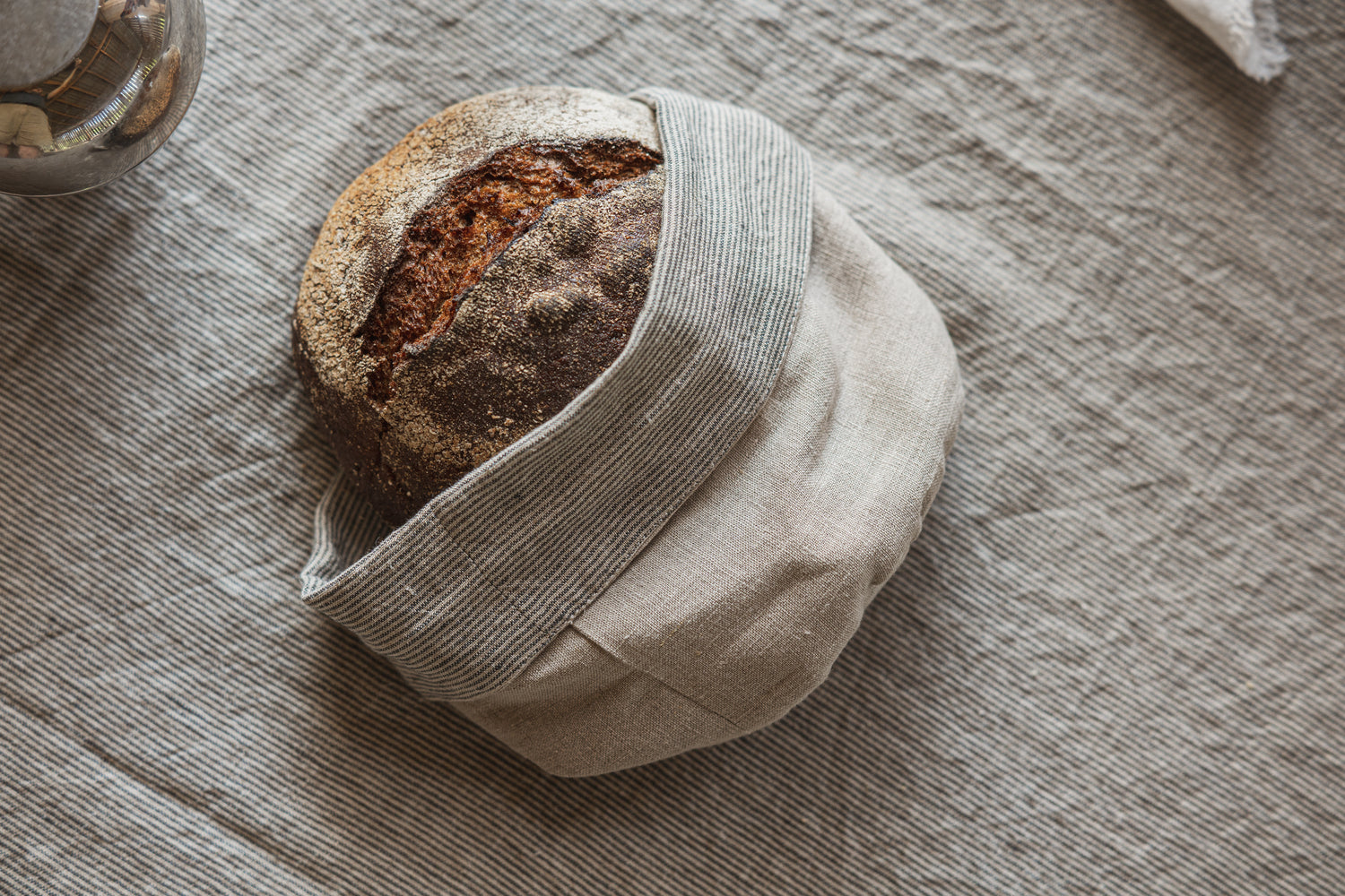 Linen Medium Weight Storage Basket in Color and Pattern Epic Linen