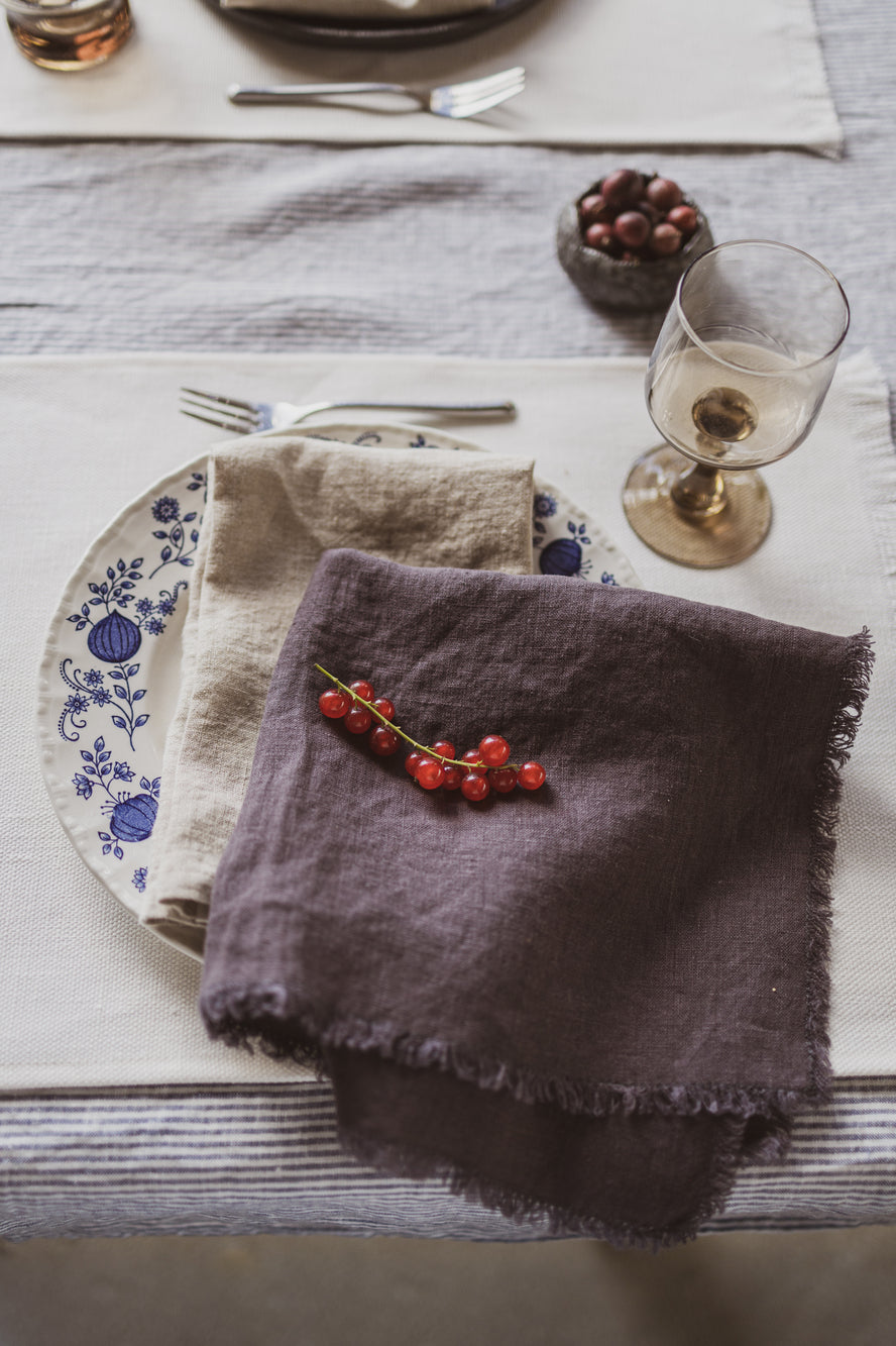 Heavyweight Linen Placemats with Fringes Epic Linen
