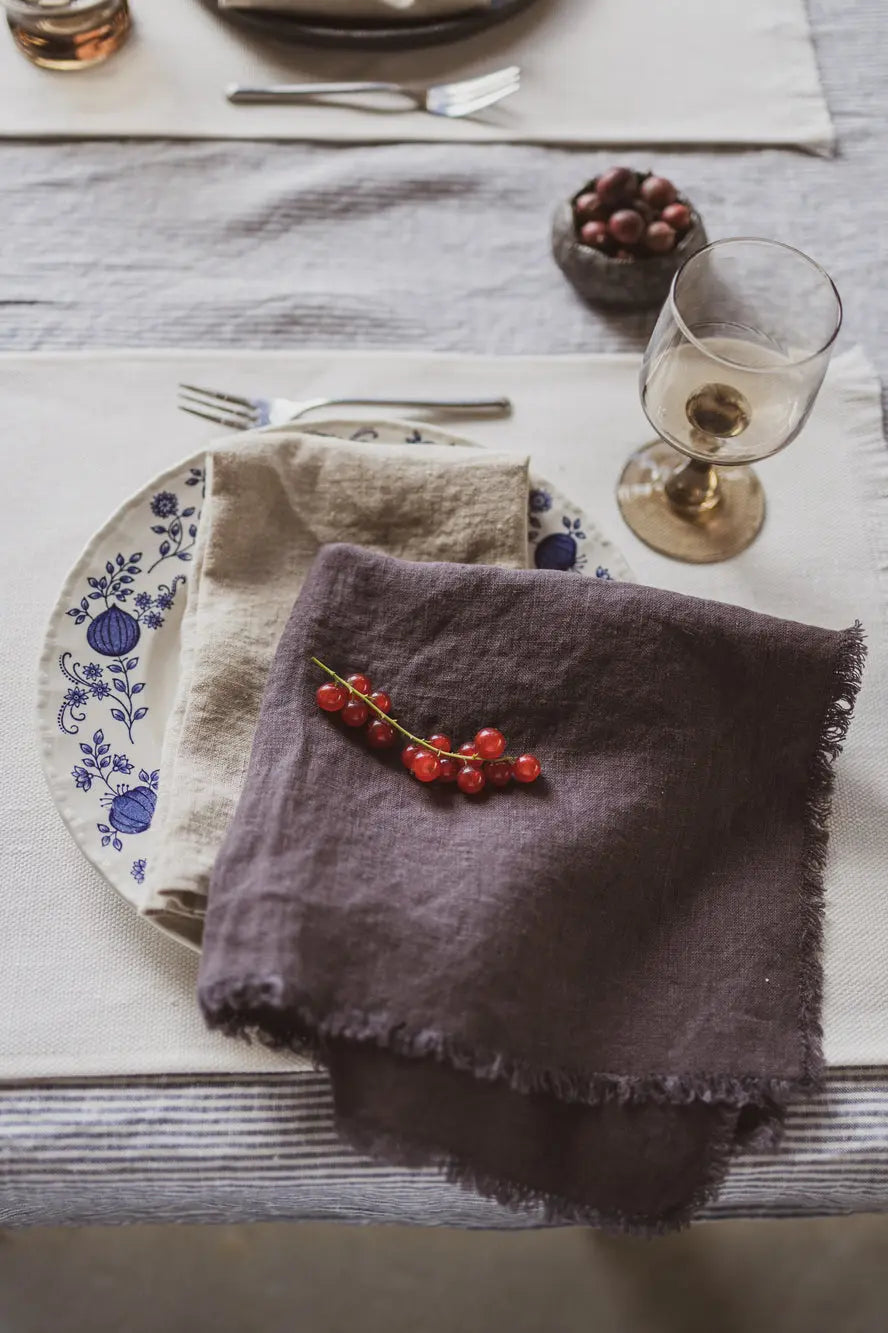 Heavyweight Linen Placemats with Fringes Epic Linen