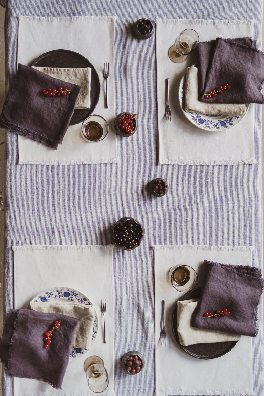 Heavyweight Linen Placemats with Fringes Epic Linen