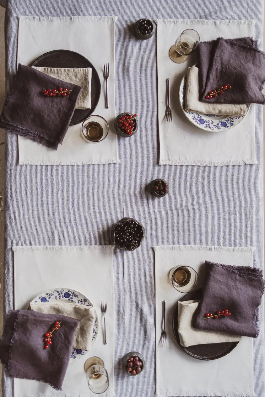 Heavyweight Linen Placemats with Fringes Epic Linen