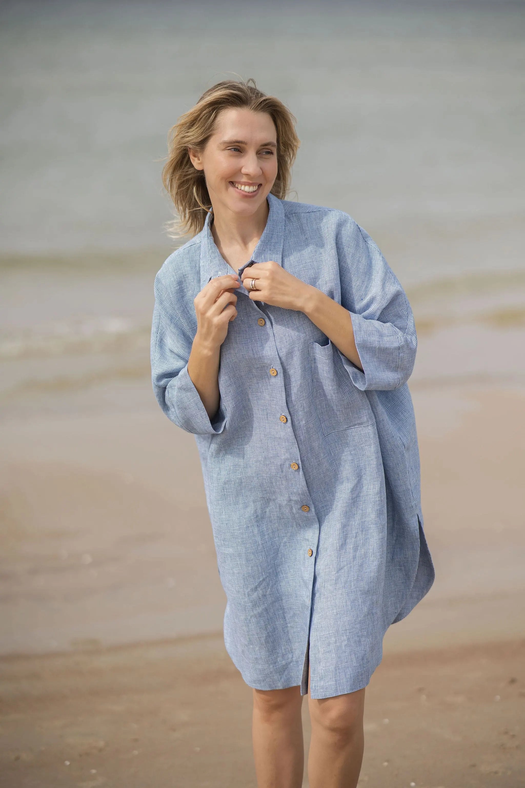 Linen Oversized Shirt Goose Steps