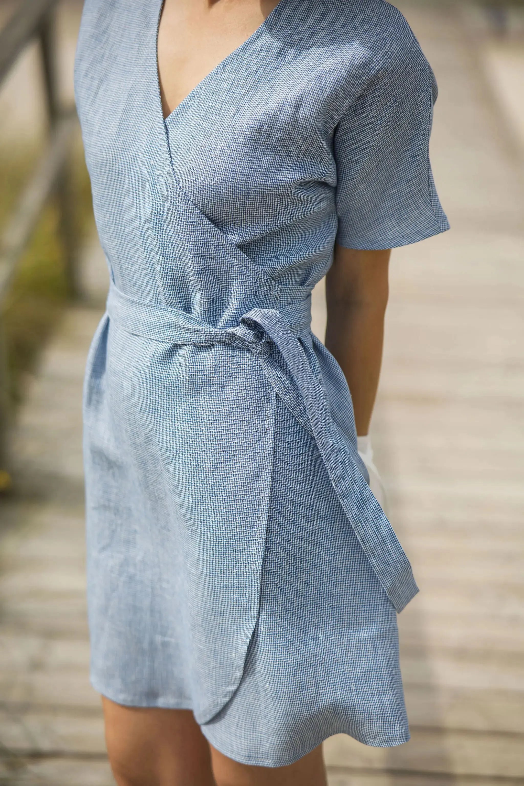 Mini Summer Linen Wrap Dress Epic Linen