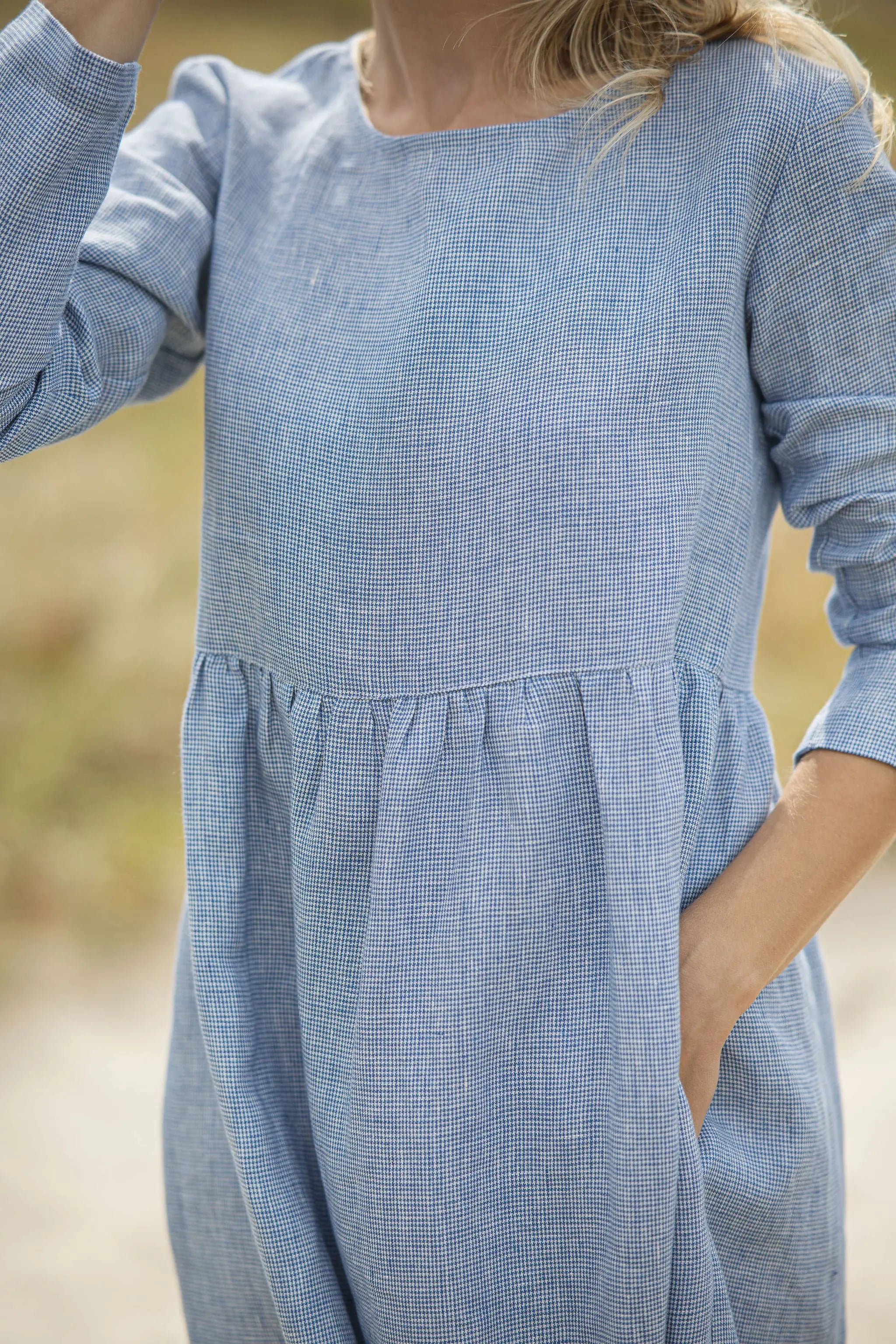 Linen Long Dress Goose Steps