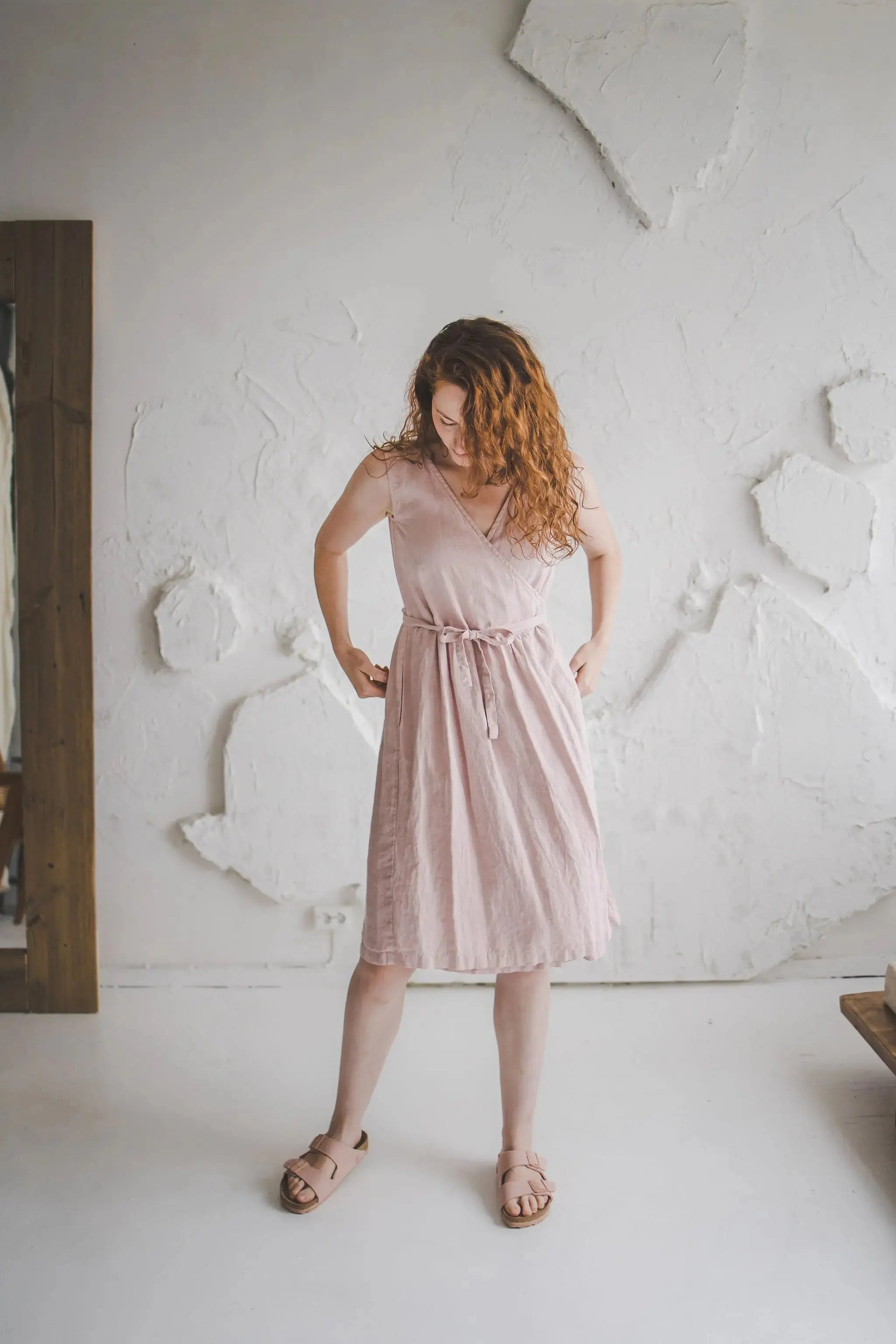 Wrap Linen Sleeveless Dress - Epic Linen conscious fashion