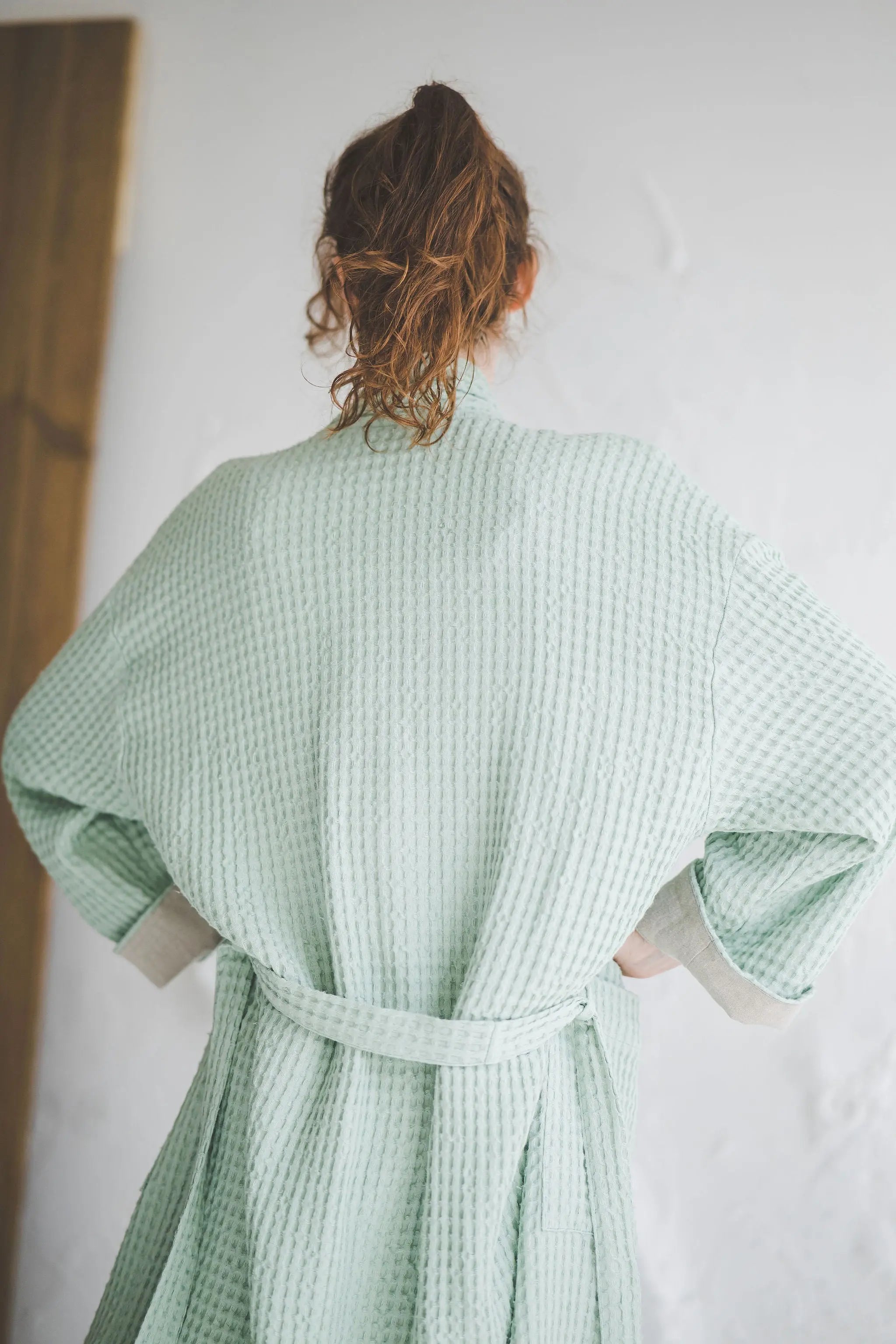 Soft Linen Waffle Bathrobe Epic Linen