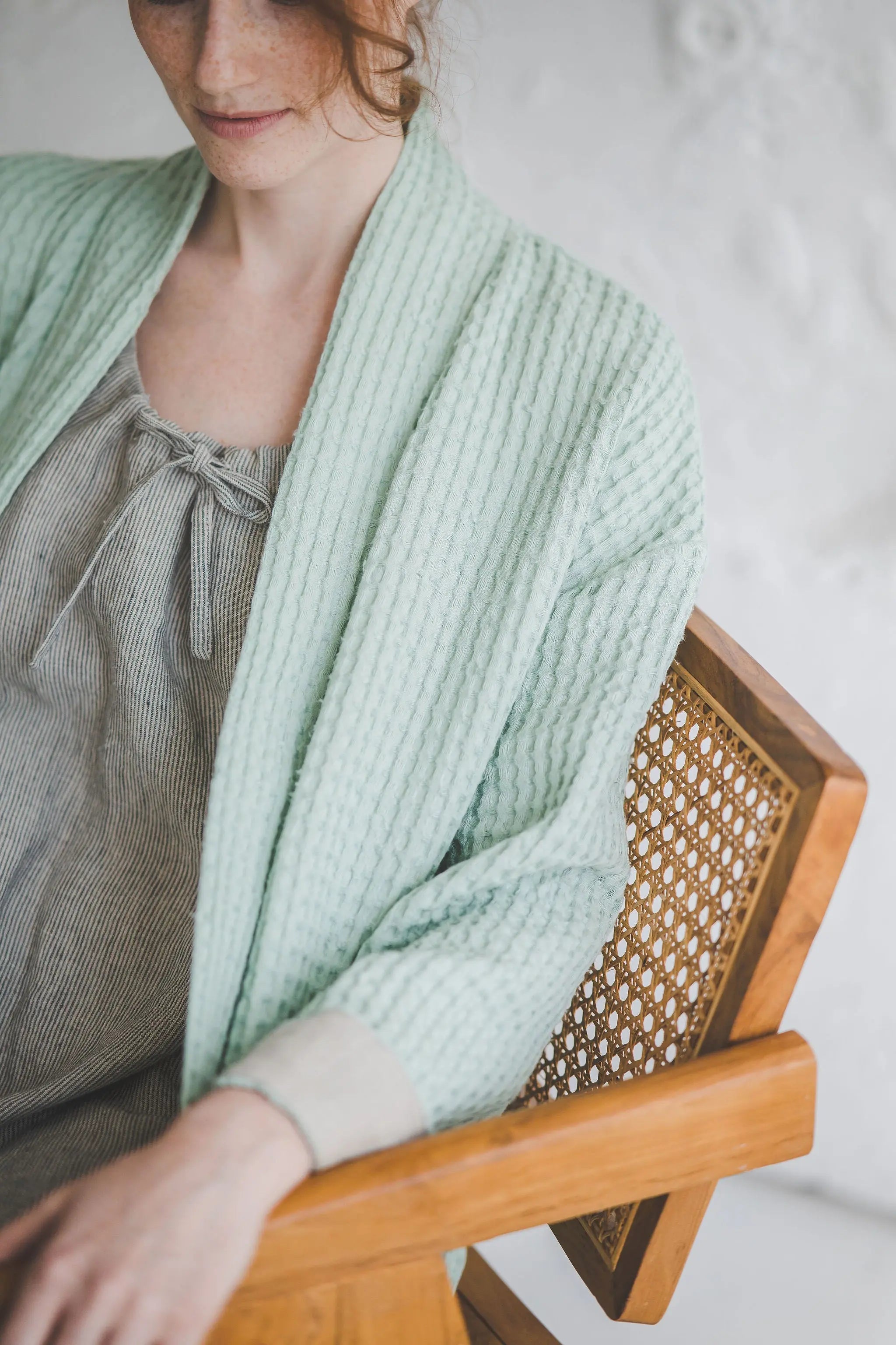 Soft Linen Waffle Bathrobe Epic Linen