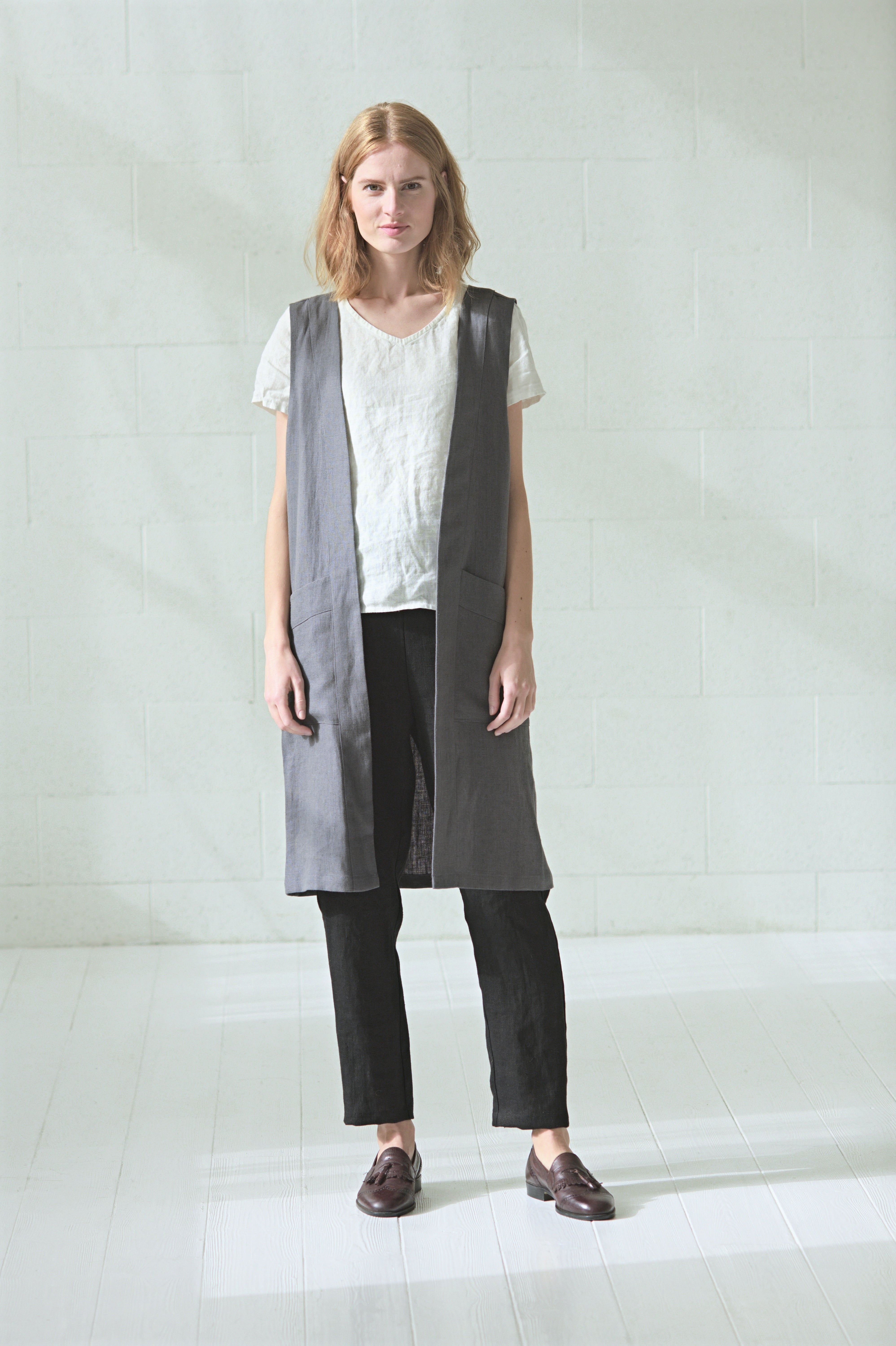 Heavy Linen Cardigan Vest Epic Linen