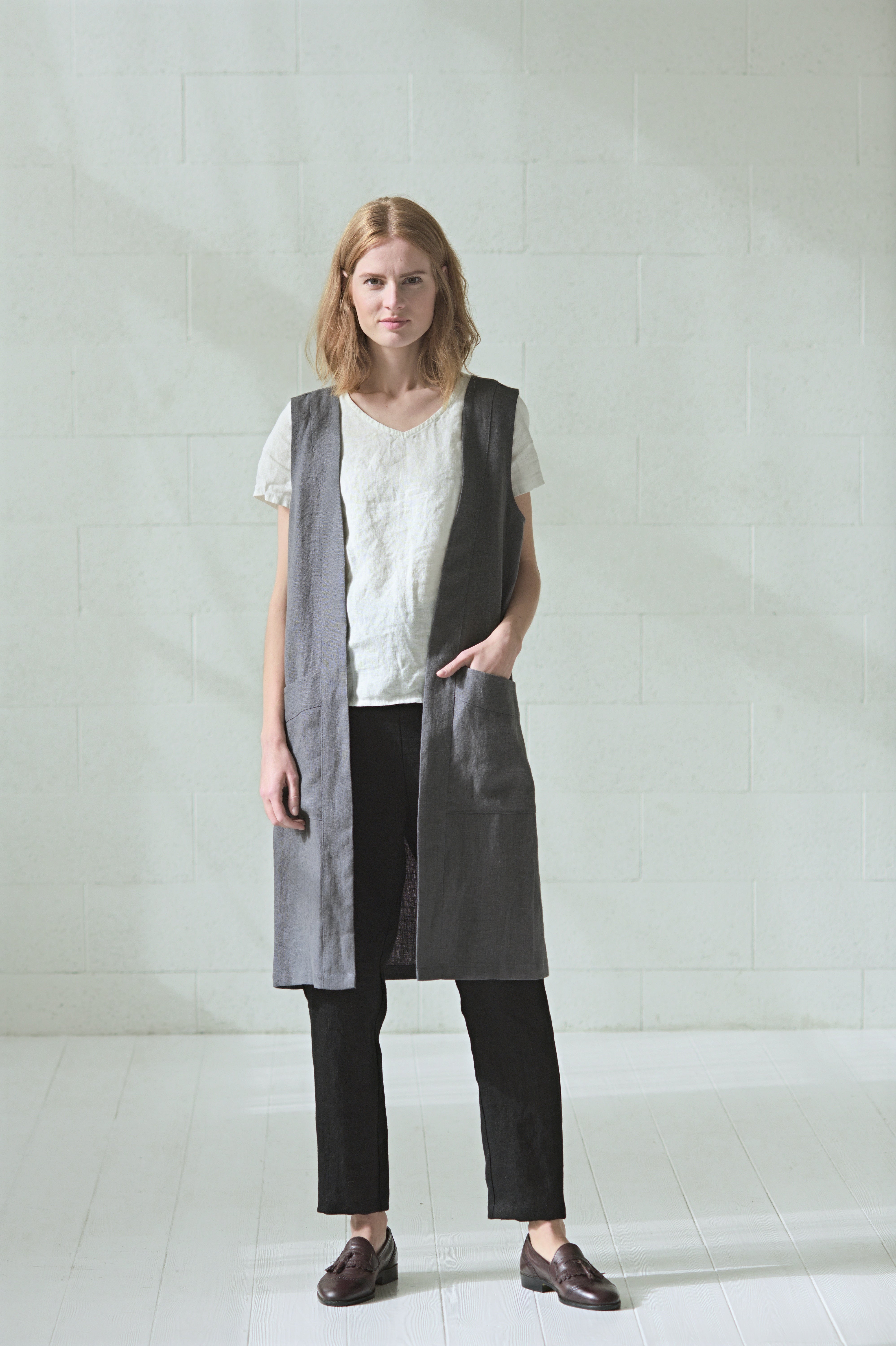 Heavy Linen Cardigan Vest Epic Linen