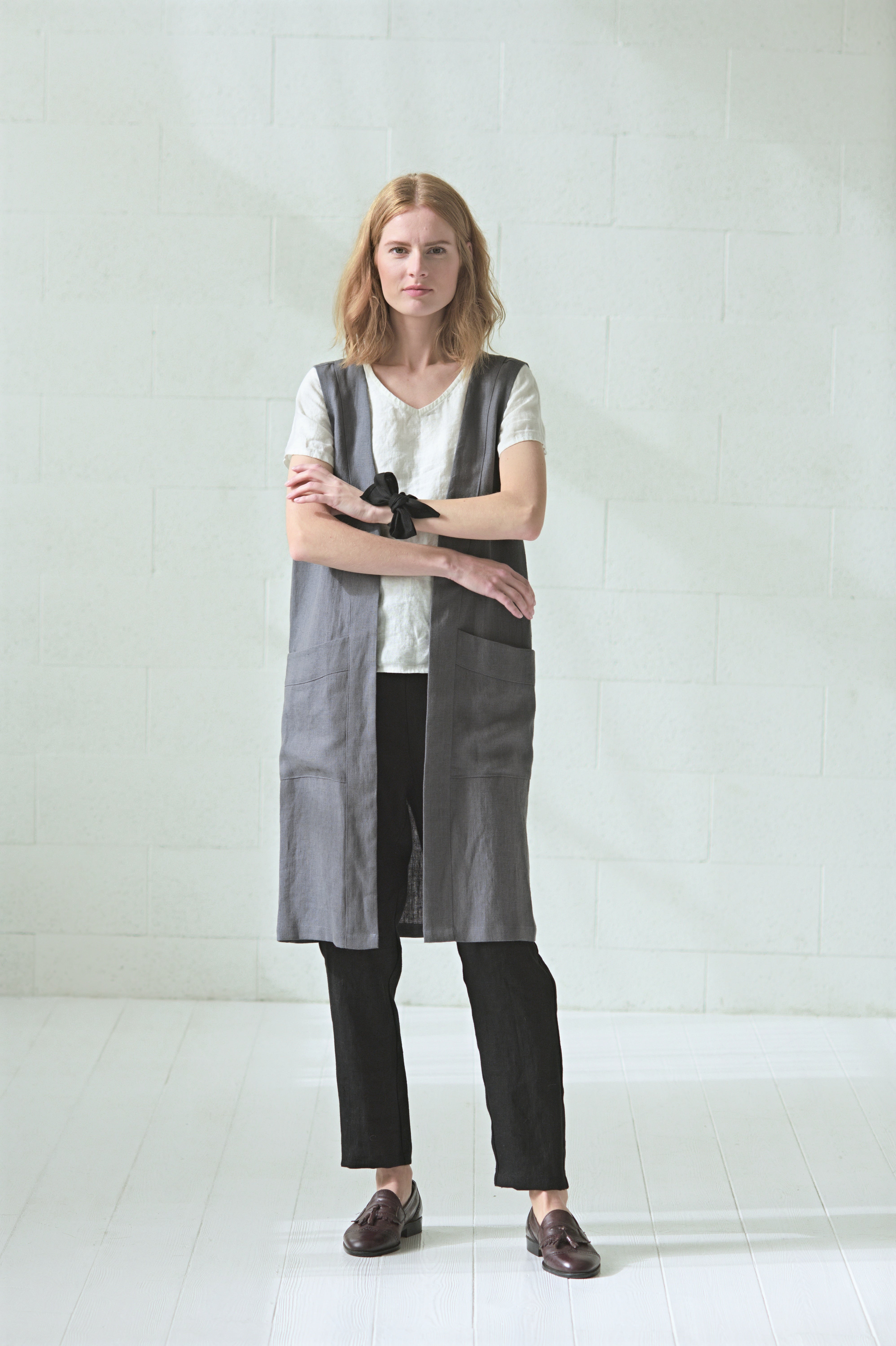 Heavy Linen Cardigan Vest Epic Linen
