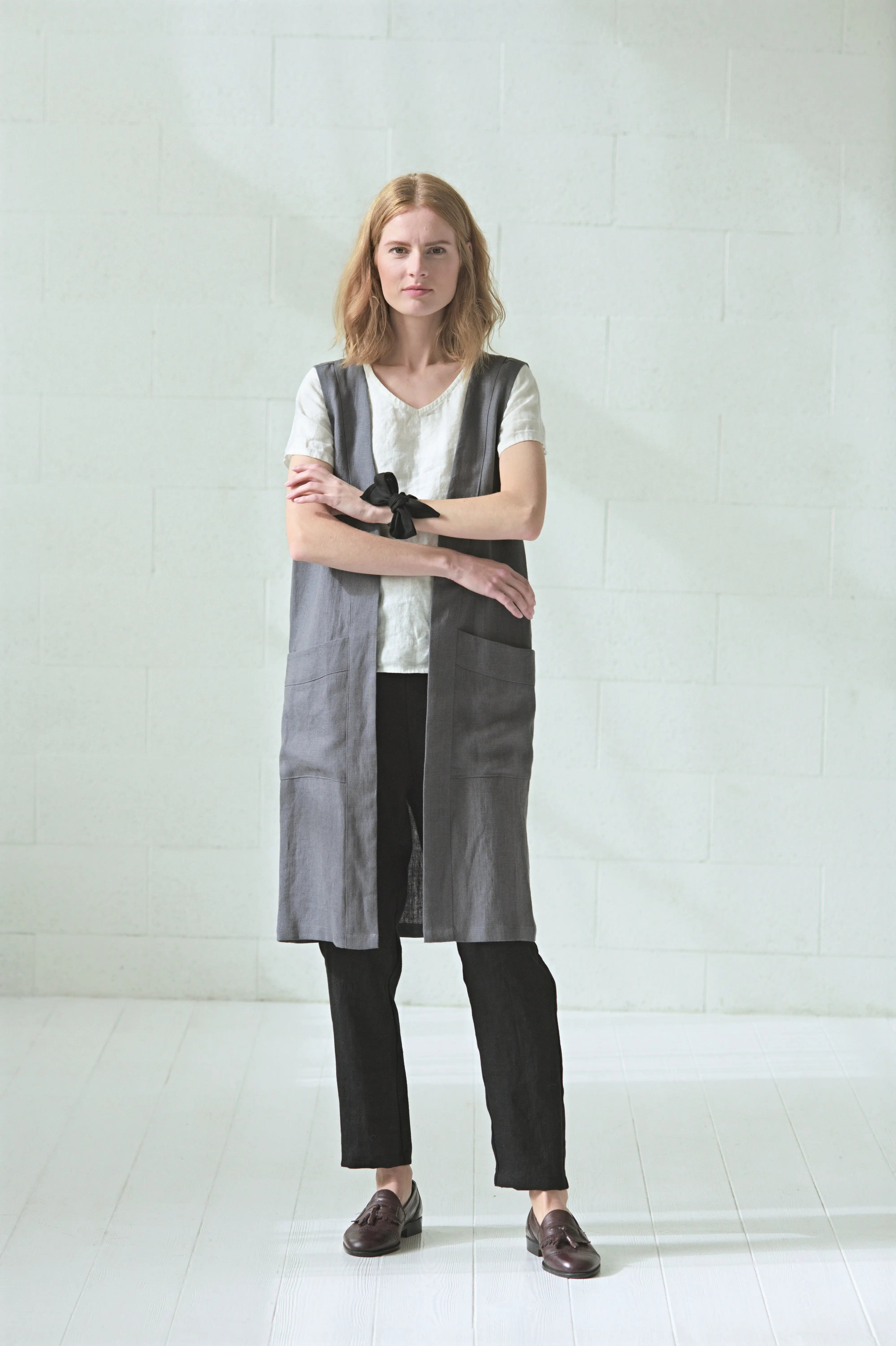 Heavy Linen Cardigan Vest Epic Linen