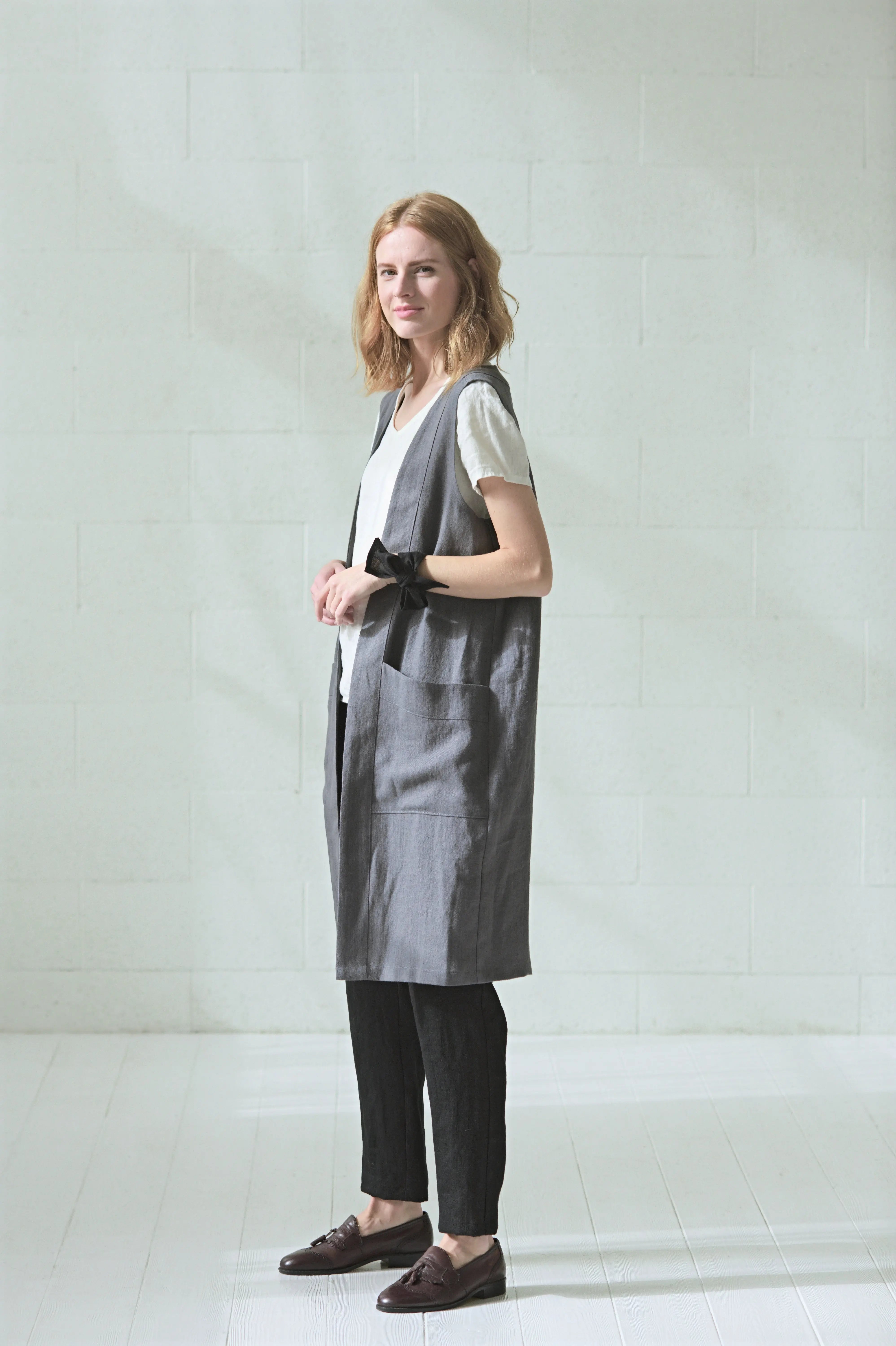 Heavy Linen Cardigan Vest Epic Linen