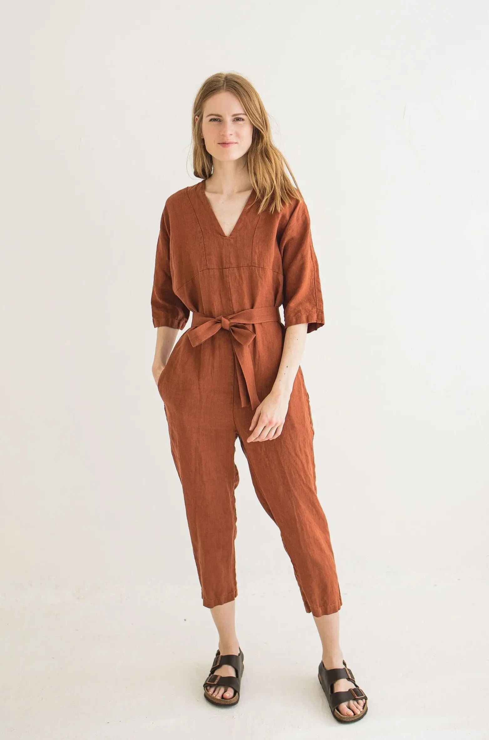 Linen Jumpsuit with Kimono Style Sleeves, Overall for women Epic Linen