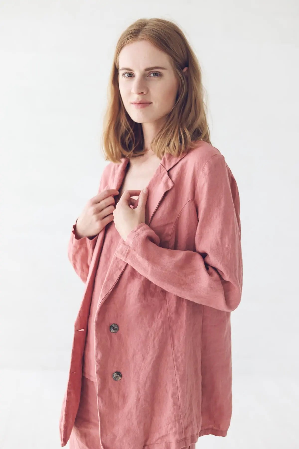 Classic Linen Jacket With Buttons