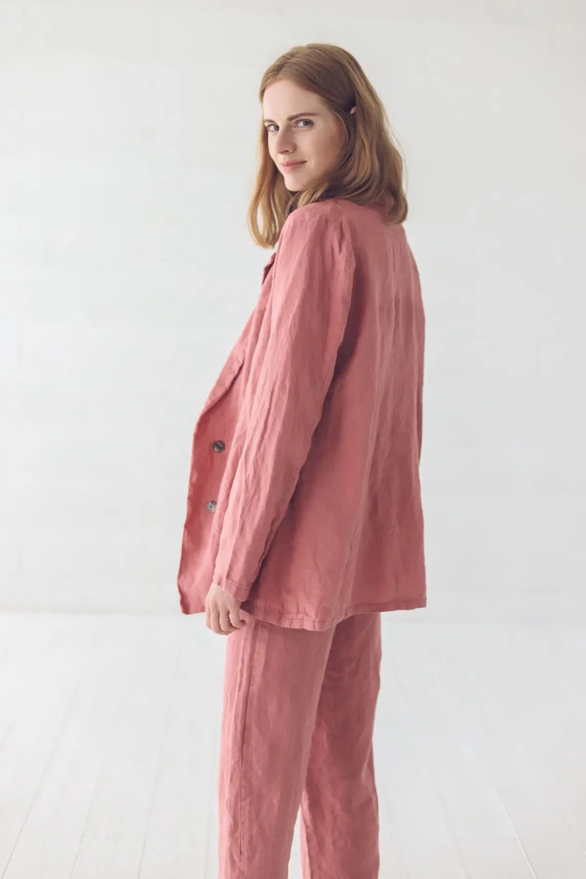 Classic Linen Jacket With Buttons