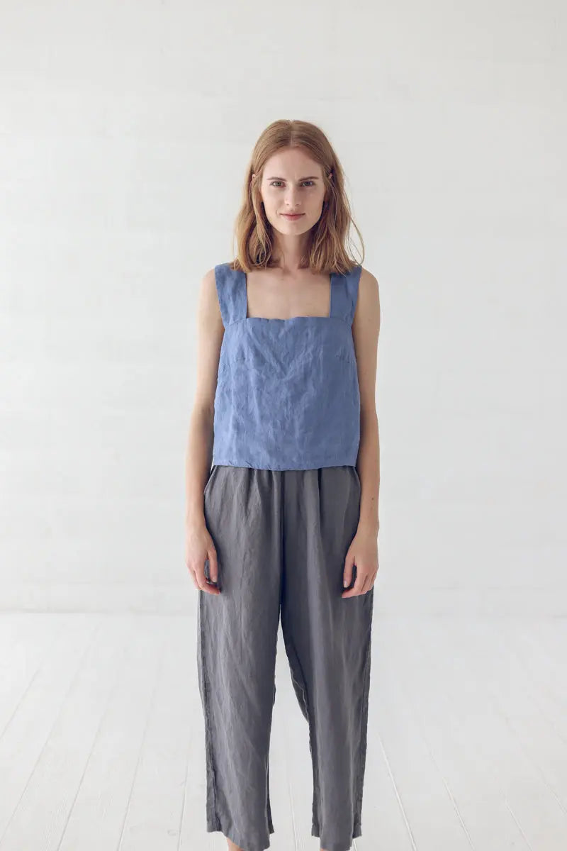 Summer Linen Tank Top with Wide Straps Epic Linen