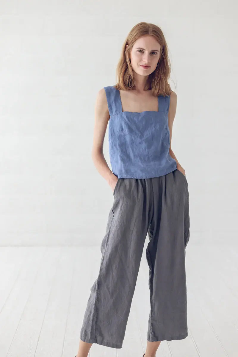 Summer Linen Tank Top with Wide Straps Epic Linen