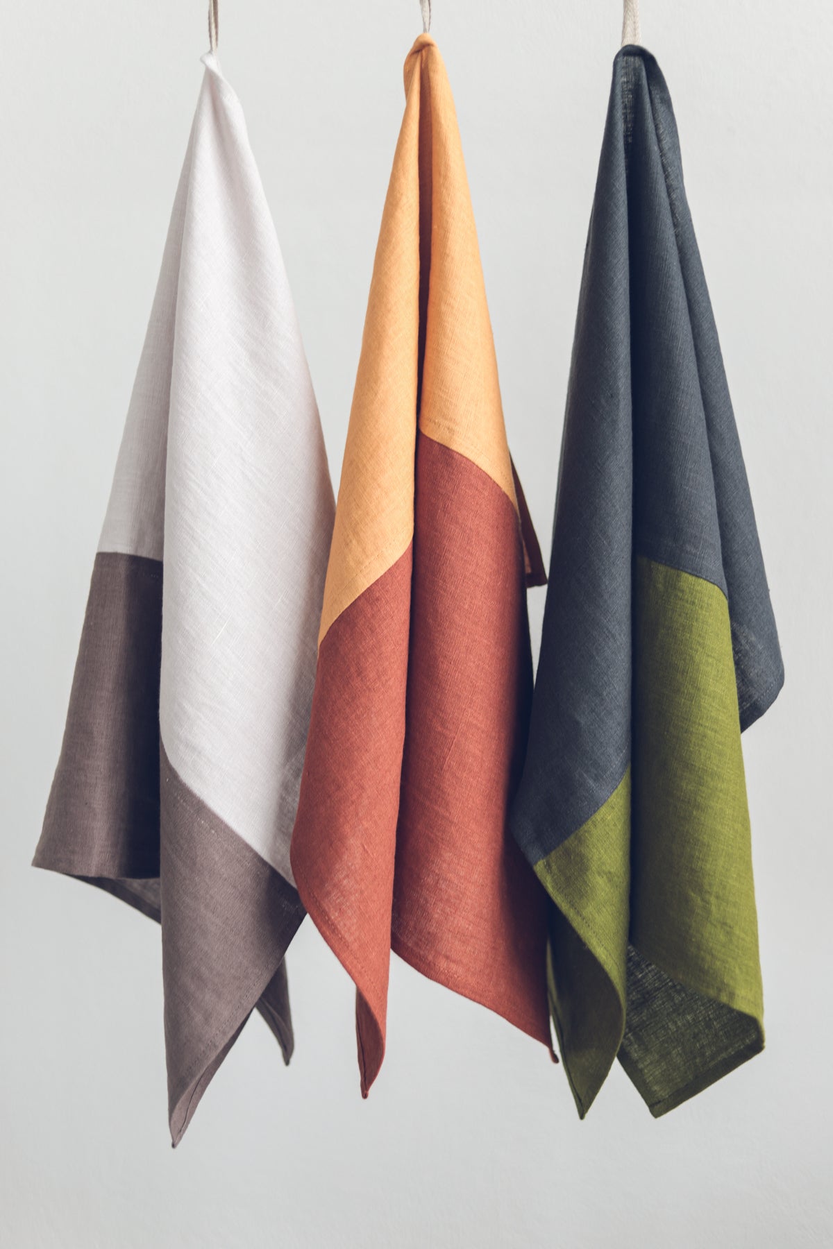 100% Pure Linen Colorful Kitchen Tea Towels x 3 Epic Linen