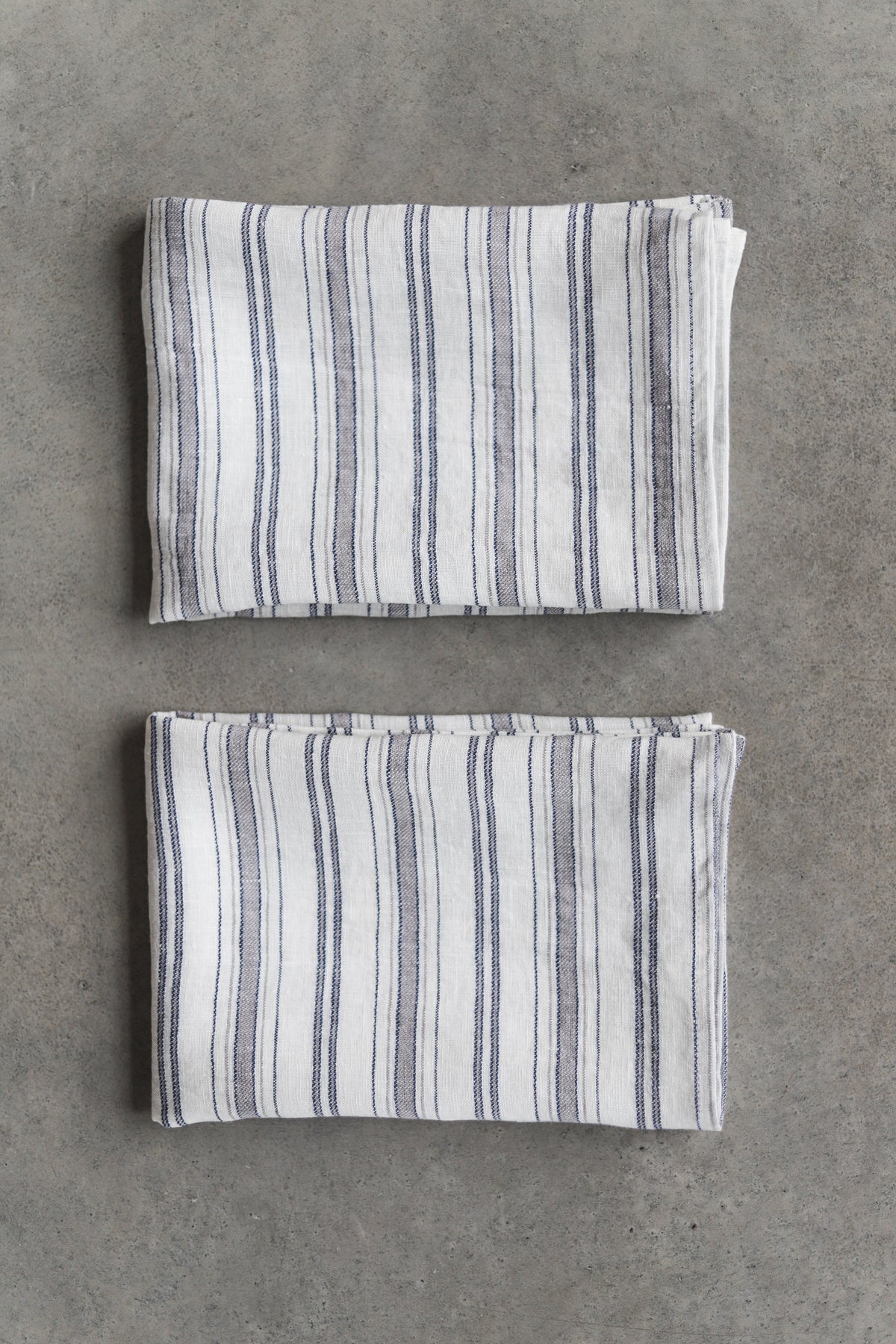 100 % Pure Linen Kitchen Tea Towels In Blue Grey Stripes x 2 Epic Linen