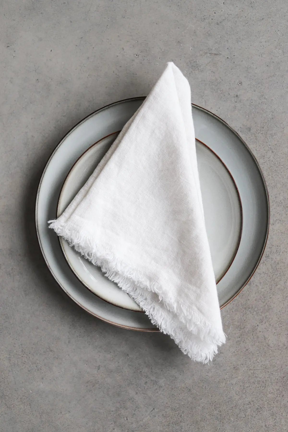 Natural Linen Fringes Table Napkins Set of 2 Epic Linen