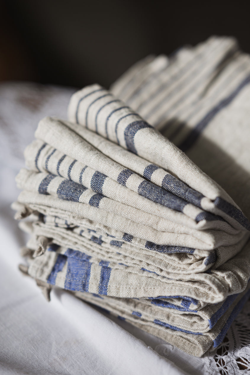 Linen Kitchen Towels – Pack of 4 Tea Towels in Assorted Stripe Colors Epic Linen