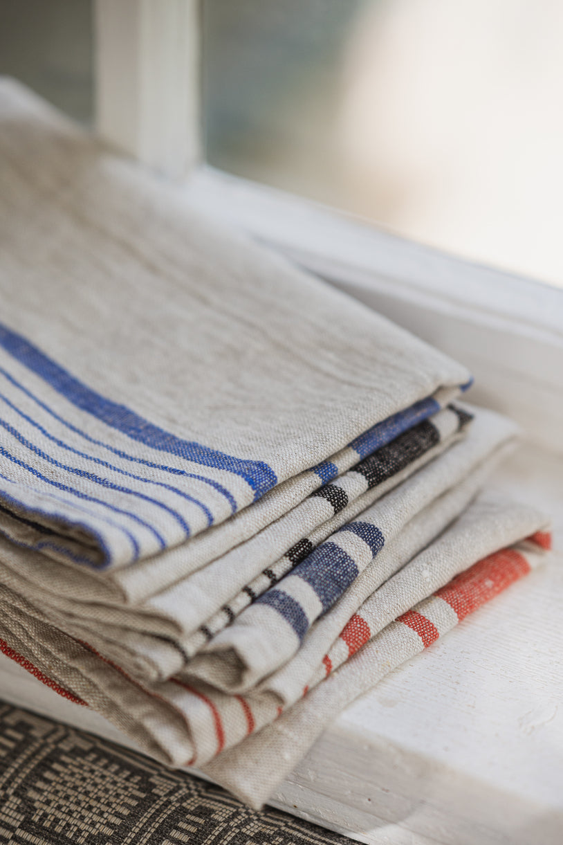 Linen Kitchen Towels – Pack of 4 Tea Towels in Assorted Stripe Colors Epic Linen