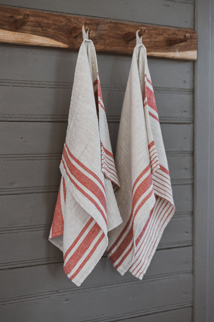 Linen Kitchen Towels – Pack of 4 Tea Towels in Assorted Stripe Colors Epic Linen