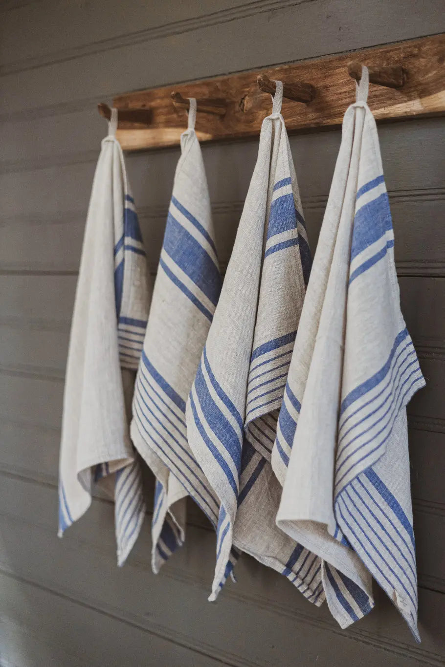 Linen Kitchen Towels – Set of 2 Tea Towels with Blue Stripes Epic Linen