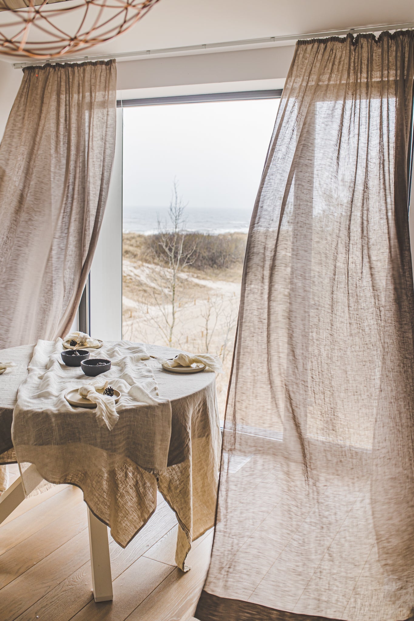 Linen Curtain Panel Wide Ripple Fold in Pattern Epic Linen