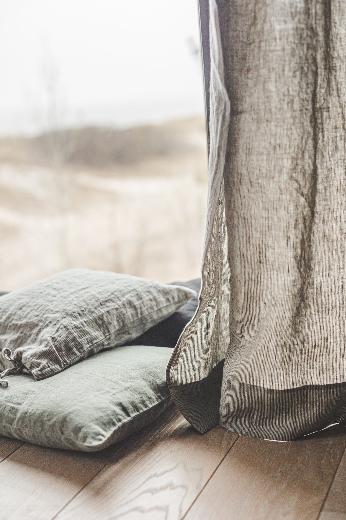 Linen Curtain Panel Wide Ripple Fold in Pattern Epic Linen