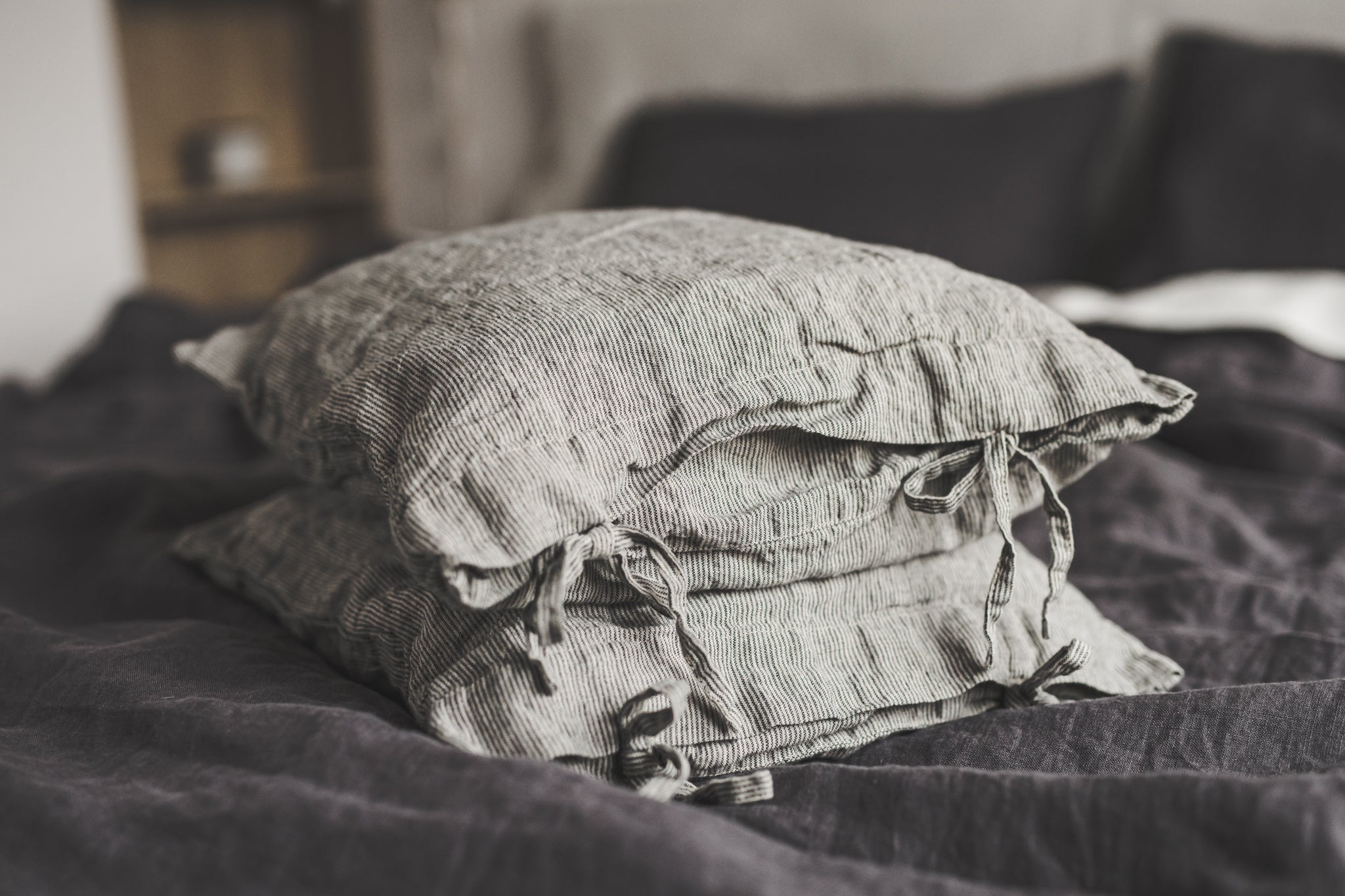 Natural Linen Cushion Cover with Ties Epic Linen