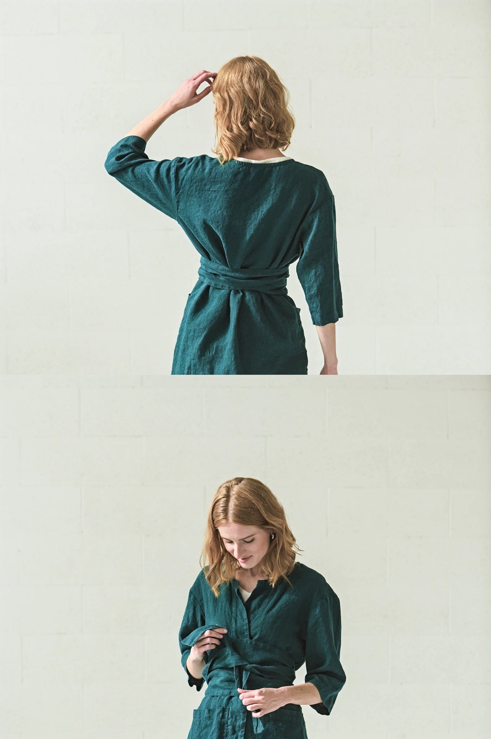 Linen Cardigan Jacket with Wide Belt and Pockets Epic Linen