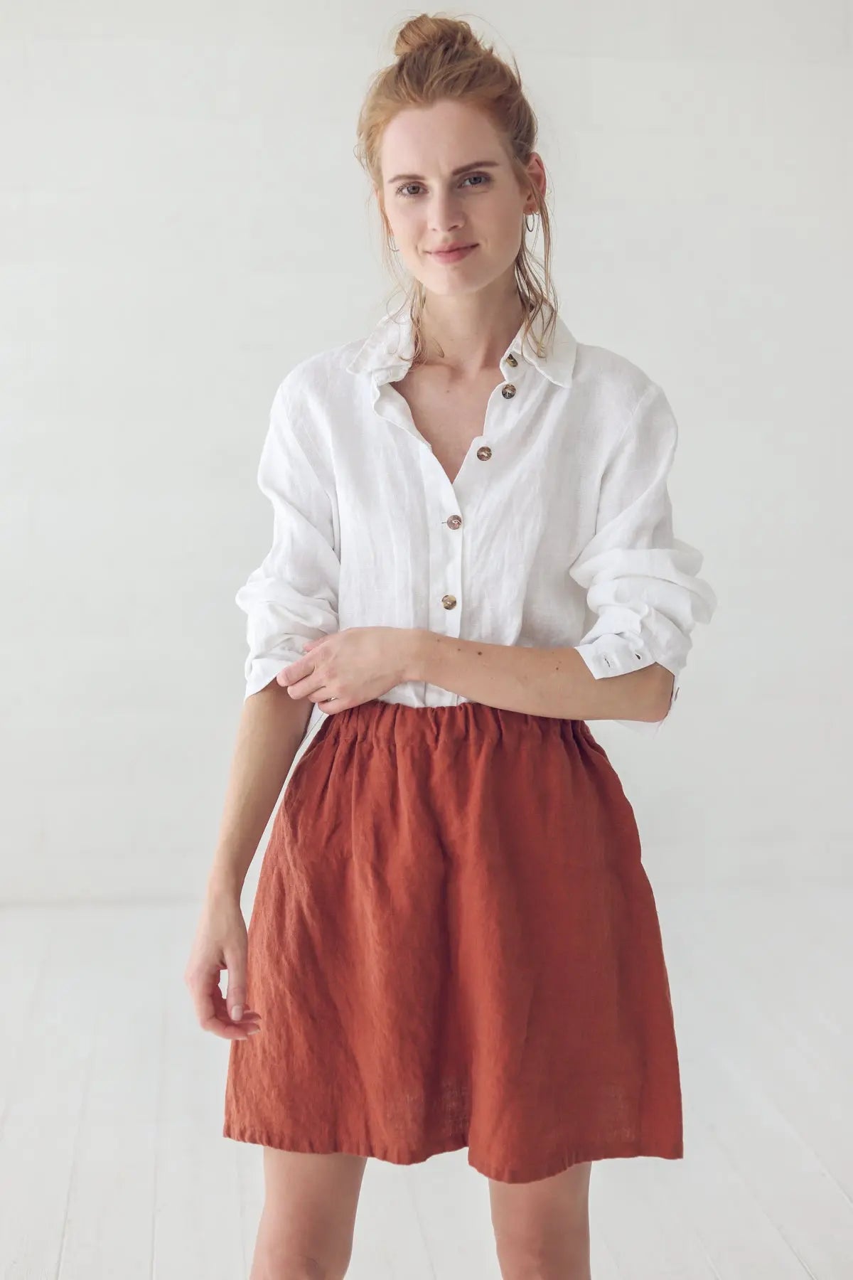 Pure Linen Collar Shirt
