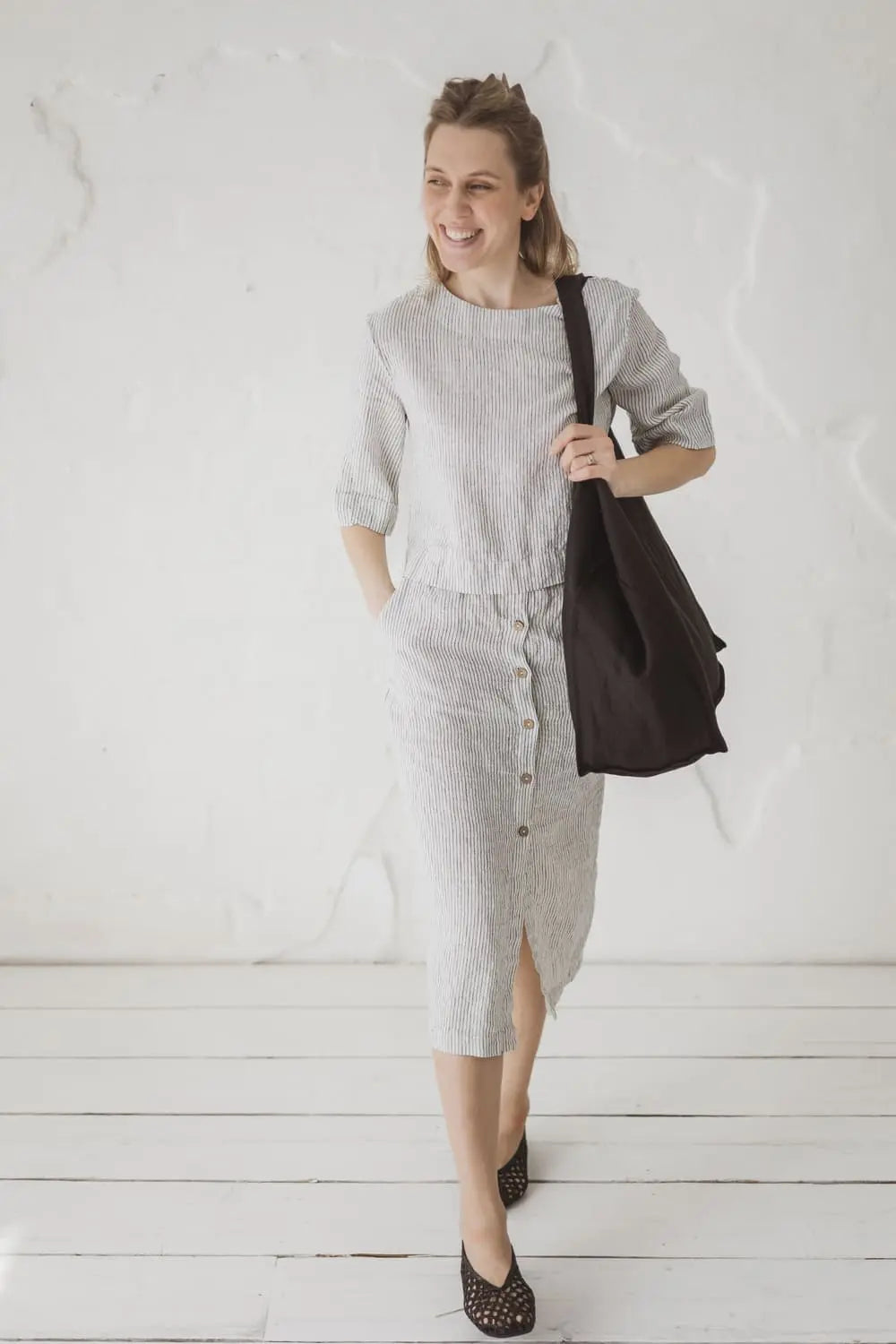 Linen Tote Bag – Dual Reversible Day & Night Carryall