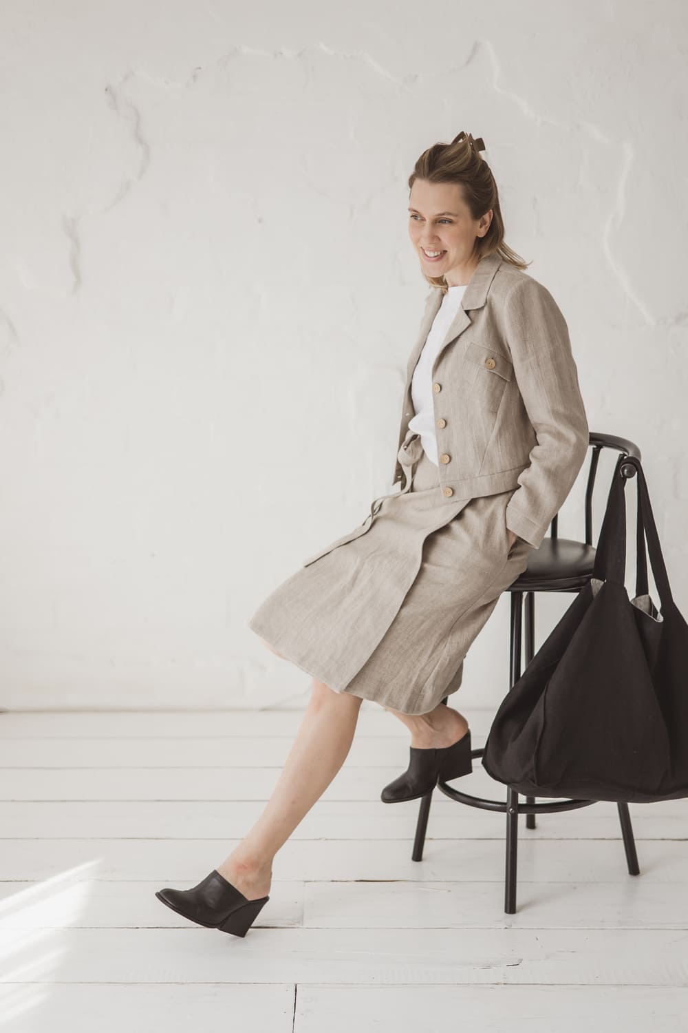 Linen Tote Bag – Dual Reversible Day & Night Carryall