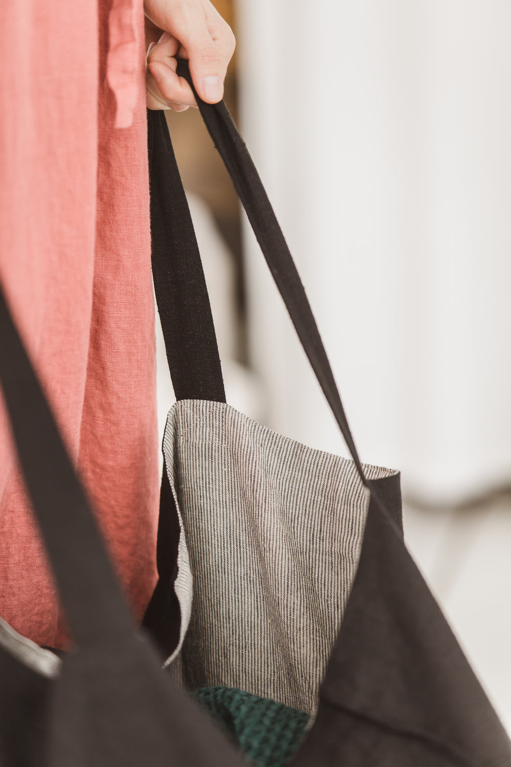 Linen Tote Bag – Dual Reversible Day & Night Carryall