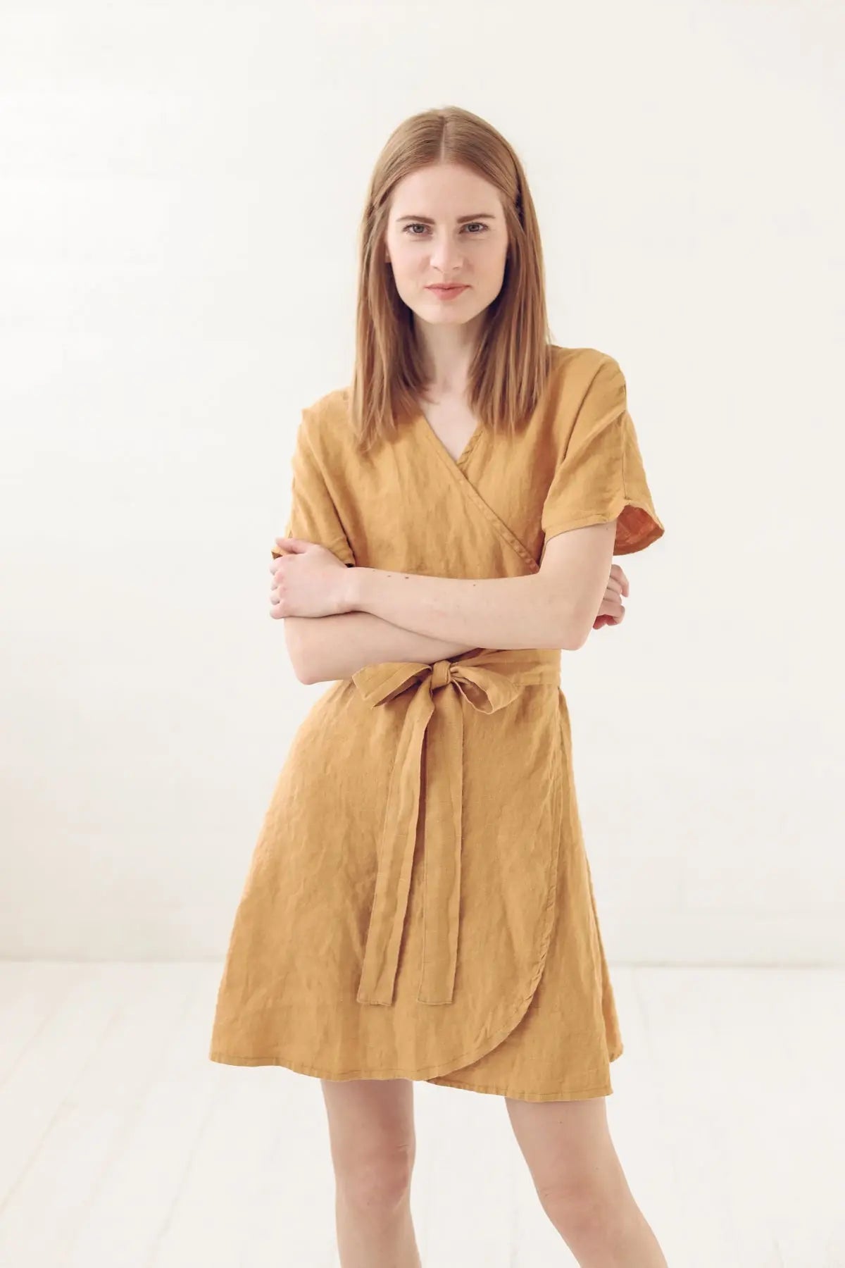 Mini Summer Linen Wrap Dress Epic Linen
