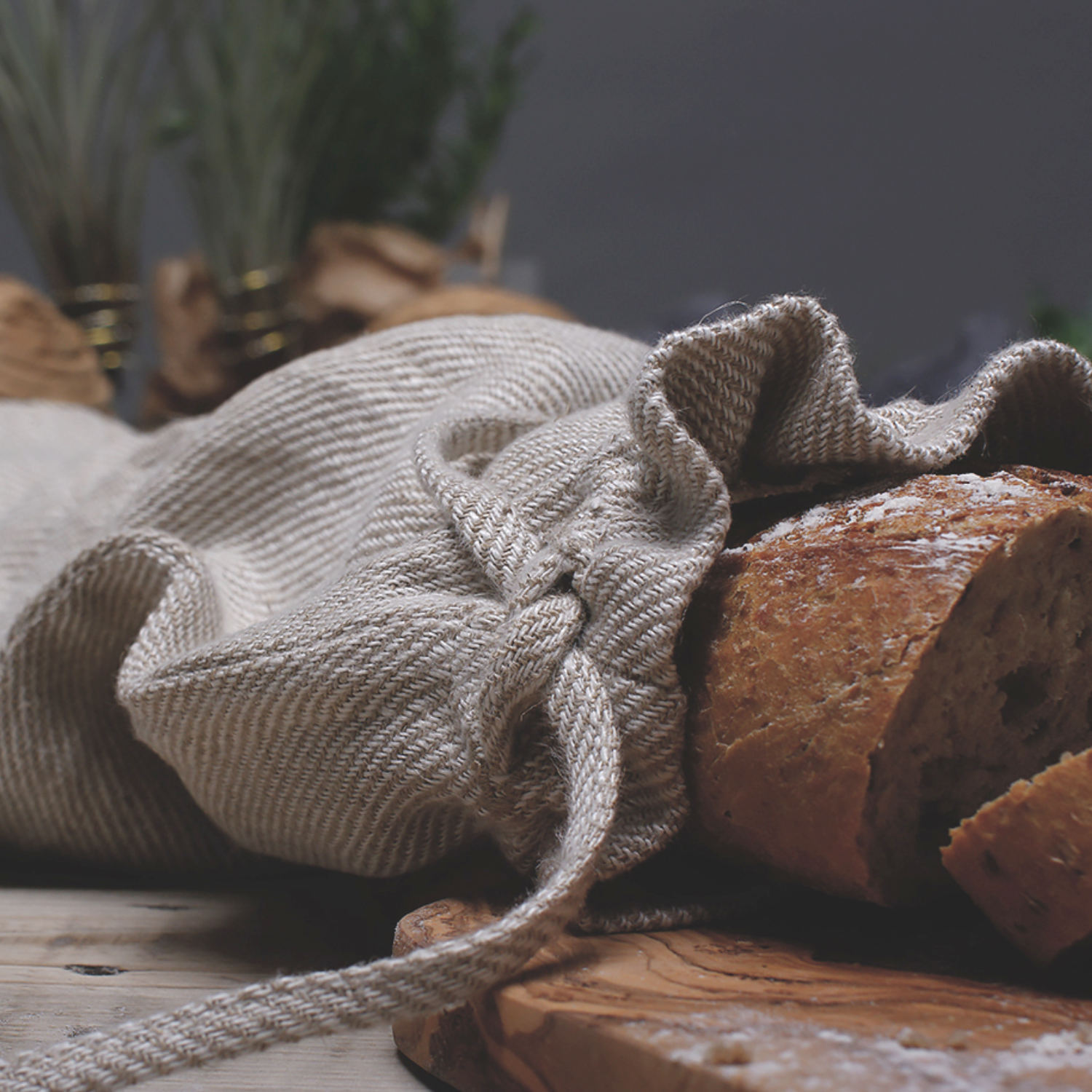 linen bread bag
