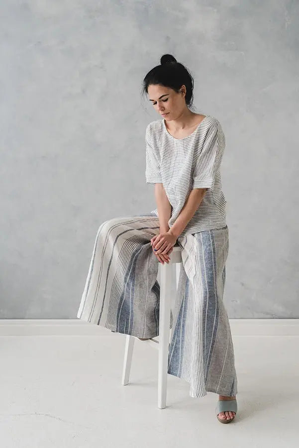 Linen Culottes in Black - Epic Linen luxury linen