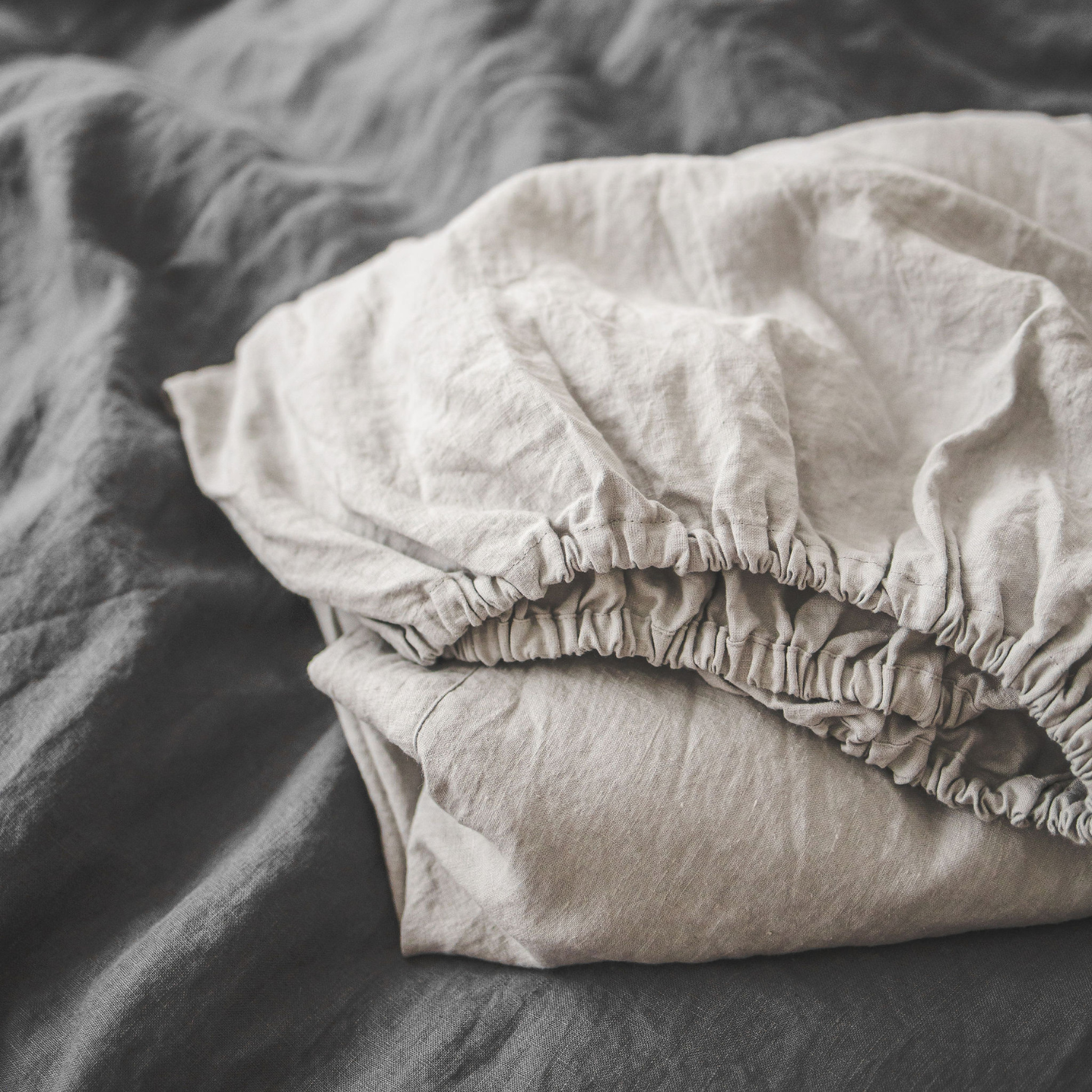 natural linen fitted sheet