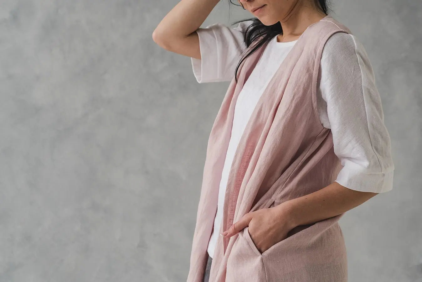 Linen Vest Cardigan - Epic Linen luxury linen