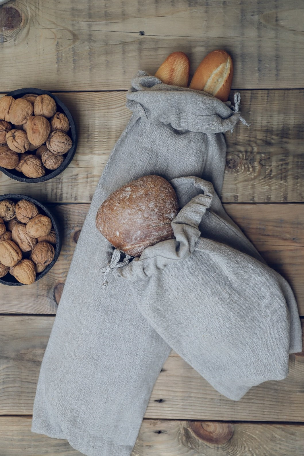 French Linen Bread Bag for Baguette Epic Linen