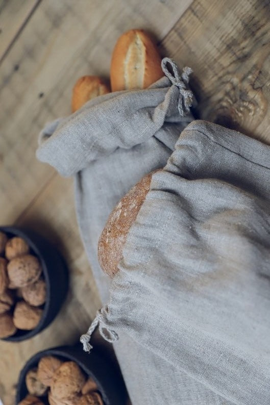 French Linen Bread Bag for Baguette Epic Linen
