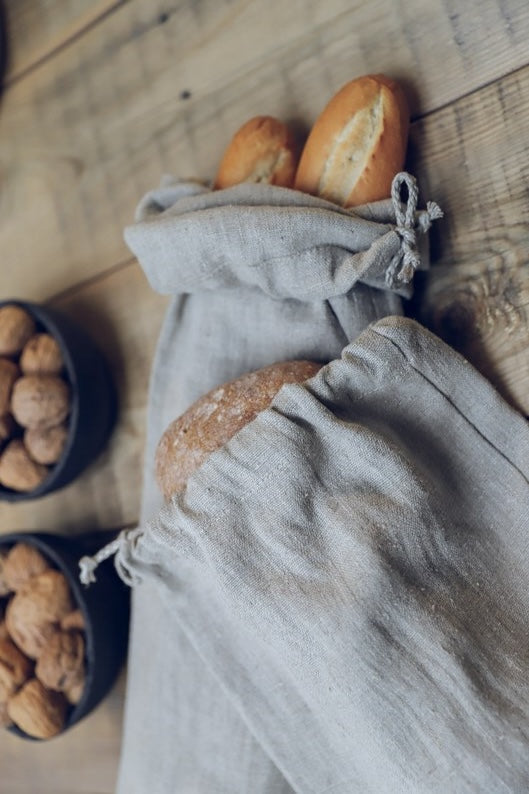French Linen Bread Bag for Baguette Epic Linen