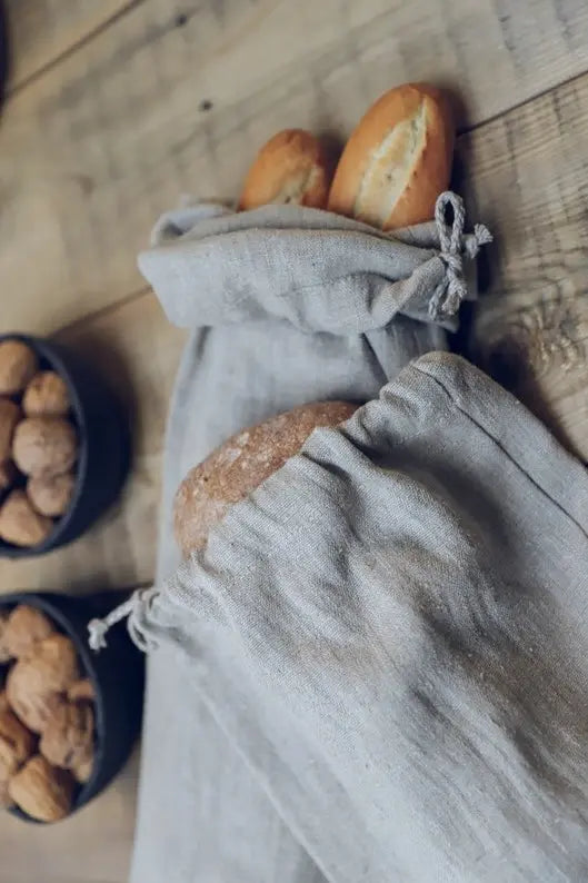 French Linen Bread Bag for Baguette Epic Linen