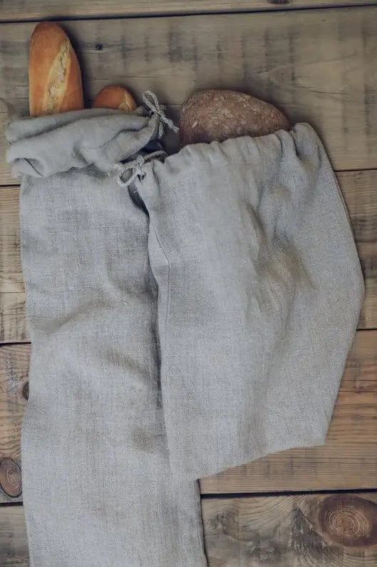 French Linen Bread Bag for Baguette Epic Linen
